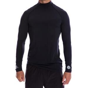 SParms Men’s Black High Neck Long Sleeve Sun Protection Body Warm Top Size XL